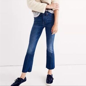 NWT $135 MADEWELL Cali Demi Boot Cut Jeans Raw Hem kick out flair women’s 23